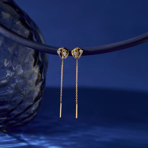 Dual Petal Diamond Sui Dhaga Earrings