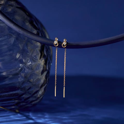 Dainty Dual Diamond Sui Dhaga Earrings