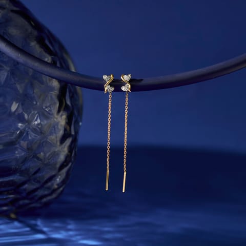 Poppy Hearts Diamond Sui Dhaga Earrings