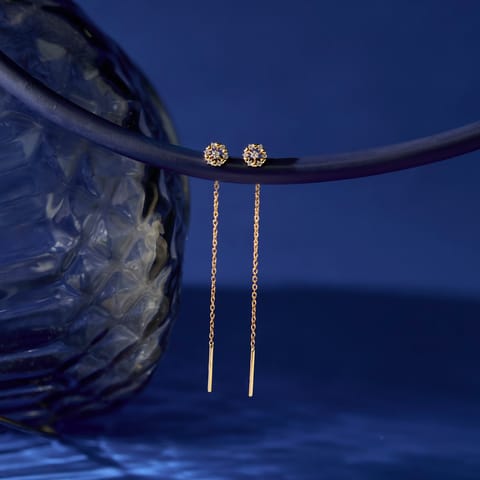 Sparkilng Hearts Diamond Sui Dhaga Earrings