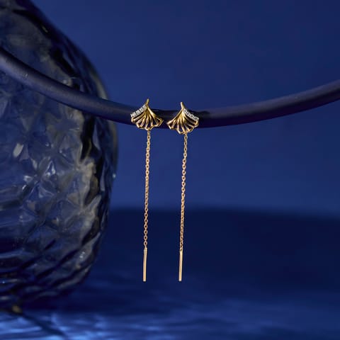 Sea Shell Diamond Sui Dhaga Earrings
