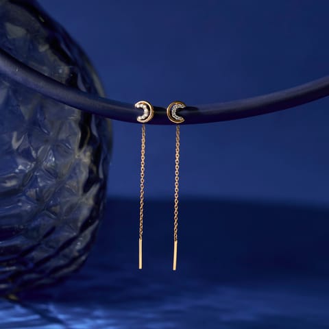 Cresecent Diamond Sui Dhaga Earrings Cresecent Diamond Sui Dhaga Earrings