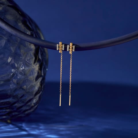 Linear Diamond Sui Dhaga Earrings