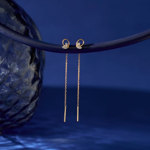 Dual Leaf Diamond Sui Dhaga Earrings