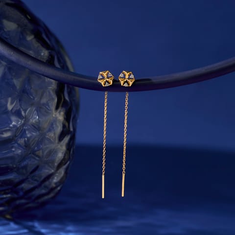 Six Facet Diamond Sui Dhaga Earrings Six Facet Diamond Sui Dhaga Earrings