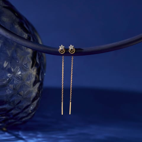 Orbital Shine Diamond Sui Dhaga Earrings