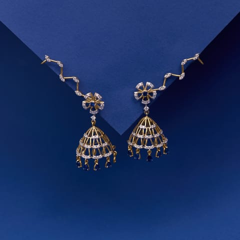 Royal Ornate Gemstone Jhumkas