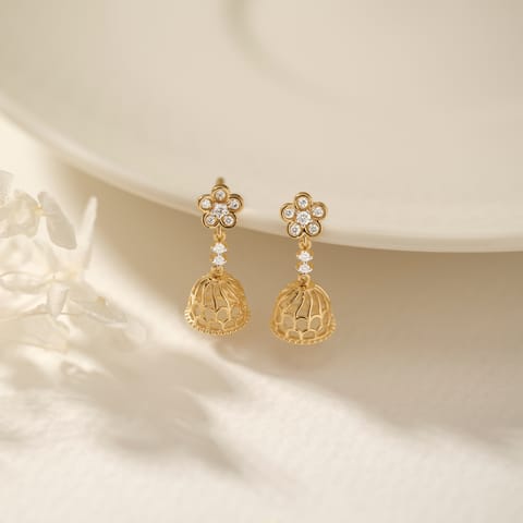 Florid Arch Diamond Jhumkas Florid Arch Diamond Jhumkas