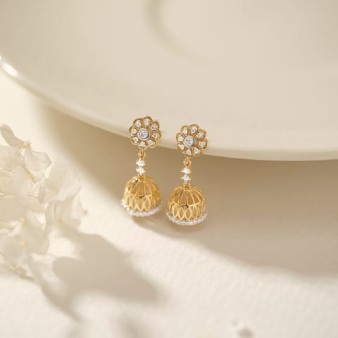 Lattice Fluer Diamond Jhumkas Lattice Fluer Diamond Jhumkas