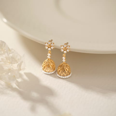 Classic Bell Diamond Jhumkas Classic Bell Diamond Jhumkas