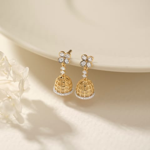 Mini Trellis Diamond Jhumkas