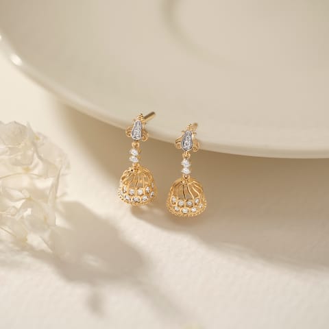 Tint Tessera Diamond Jhumkas Tint Tessera Diamond Jhumkas