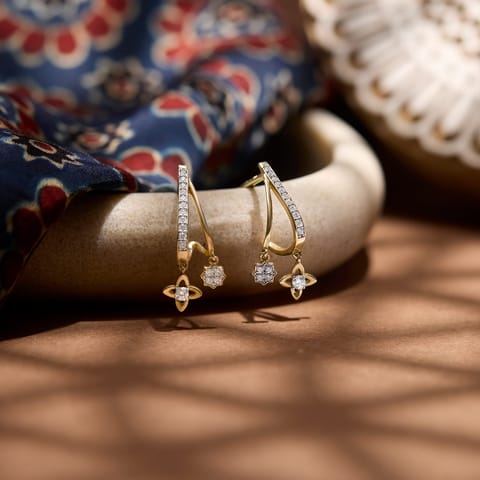 Eternal Pattern Diamond Hoop Earrings
