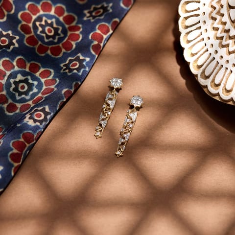 Woven Majestic Diamond Drop Earrings
