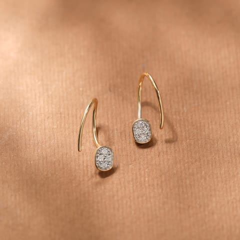 Oval Glimmer Diamond Ear Cuffs