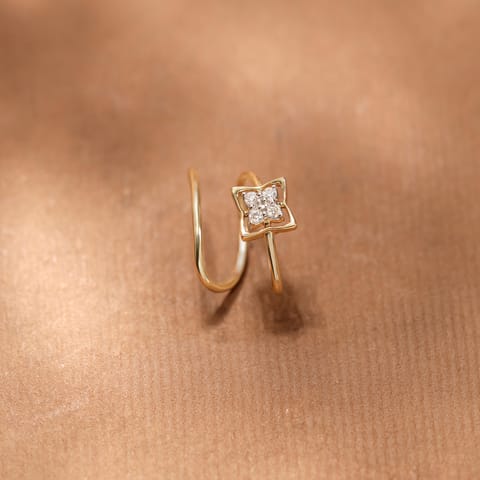 Sufi Floral Diamond Ear Cuffs