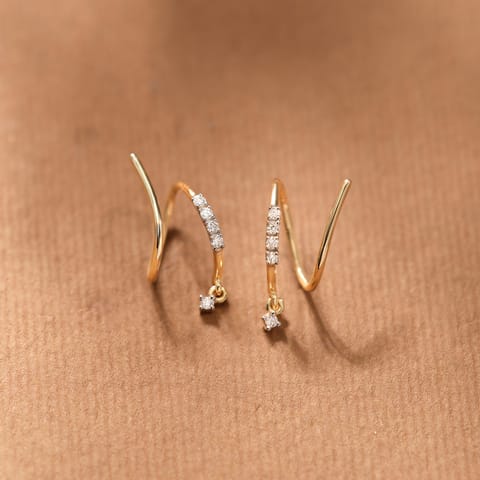 Dainty Linear Diamond Ear Cuffs