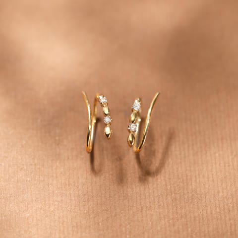 Sleek Curve Diamond Ear Cuffs