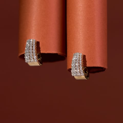 Broad Diamond Hoop Earrings Broad Diamond Hoop Earrings
