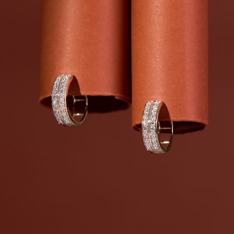 Linear Shimmer Diamond Hoop Earrings Linear Shimmer Diamond Hoop Earrings
