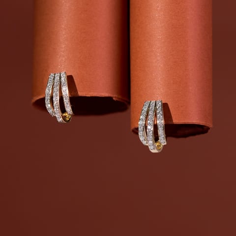 Assymetrical Diamond Hoop Earrings Assymetrical Diamond Hoop Earrings
