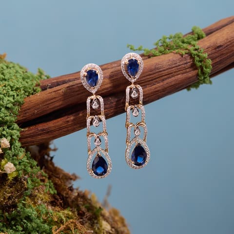 Blue Reign Gemstone Drop Earrings