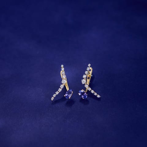 Celestial Blue Gemstone Stud Earrings