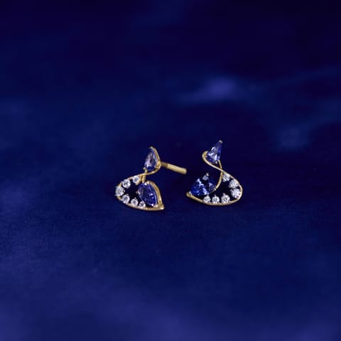 Tanzanite Twirl Gemstone Stud Earrings