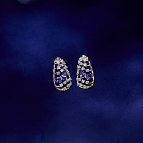 Imperial Violet Gemstone Stud Earrings