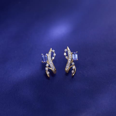 Swirling Blue Gemstone Stud Earrings