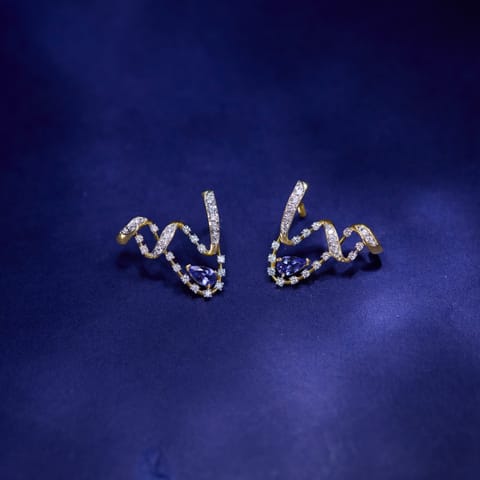 Meander Blue Gemstone Stud Earrings