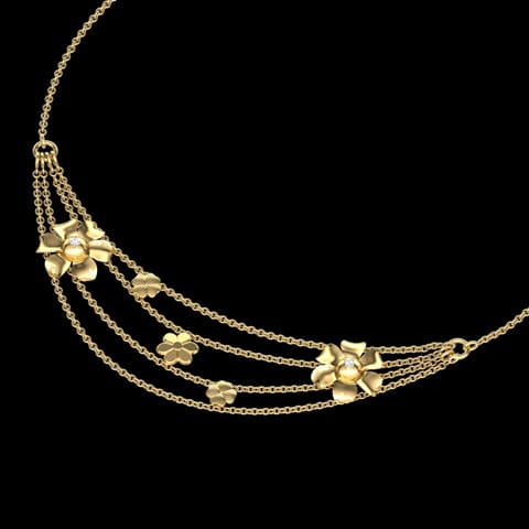 Plumeria Knot Diamond Necklace