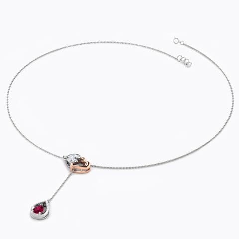 Scarlet Lariat Gemstone Necklace