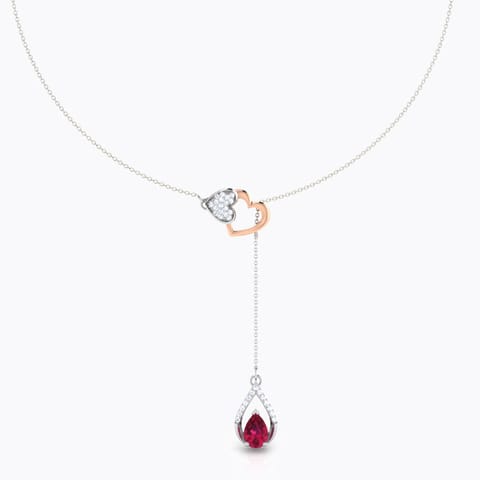 Scarlet Lariat Gemstone Necklace