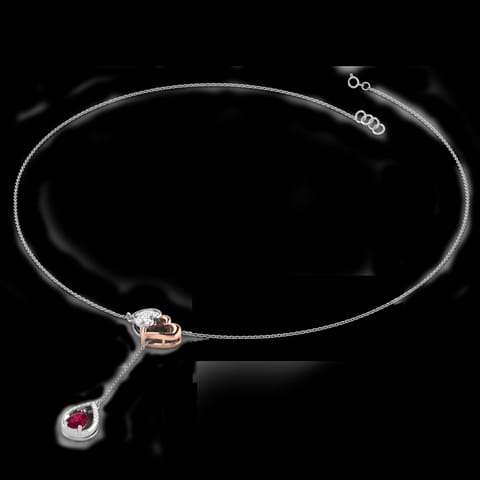 Scarlet Lariat Gemstone Necklace