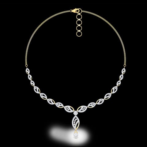 Clematis Leaf Diamond Necklace