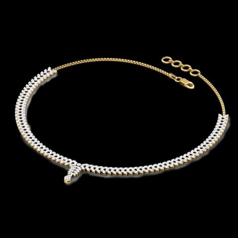 Theo Leaf Bunch Diamond Necklace