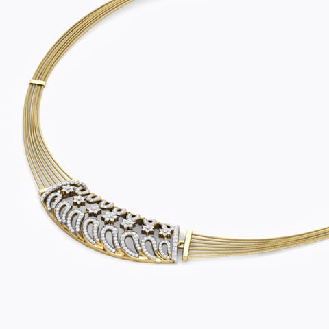 Kalka Wired Diamond Necklace Diamond Necklaces 18 Karat Yellow Gold Kalka Wired Diamond Necklace