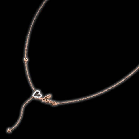 Love Cursive Diamond Lariat Necklace