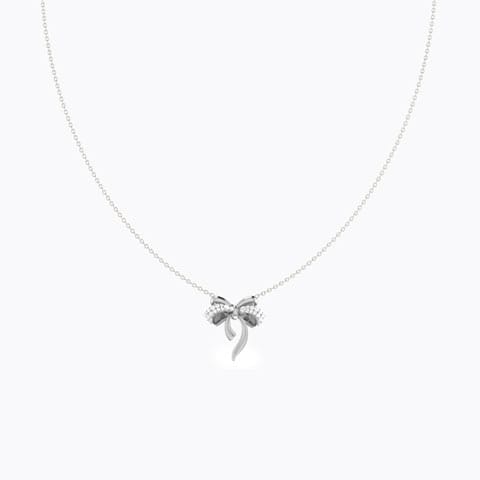Cute Bow Diamond Necklace
