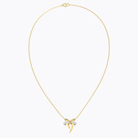 Cute Bow Diamond Necklace Cute Bow Diamond Necklace