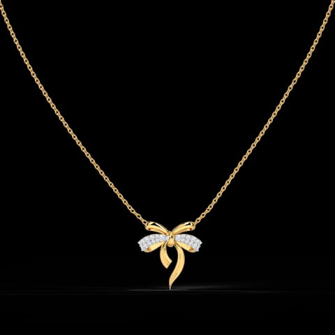 Cute Bow Diamond Necklace Cute Bow Diamond Necklace