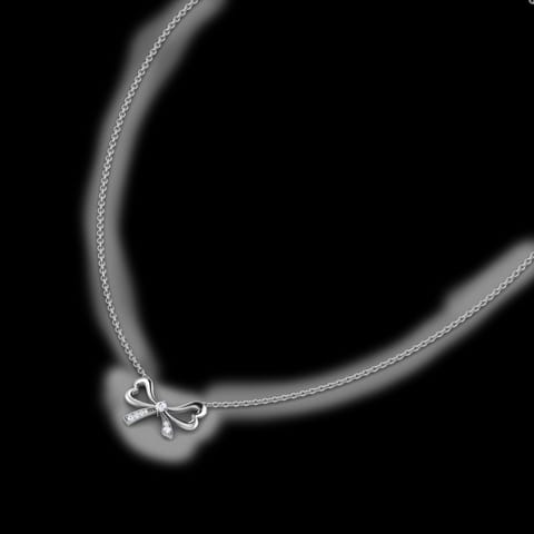 Classic Ribbon Diamond Necklace