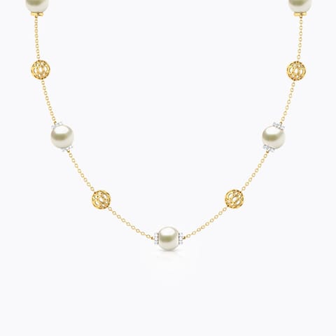 Orb Fine Line Pearl Necklace