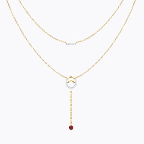 Hexa Bar Multi Layer Gemstone Necklace