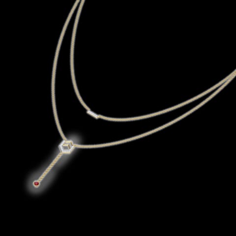 Hexa Bar Multi Layer Gemstone Necklace