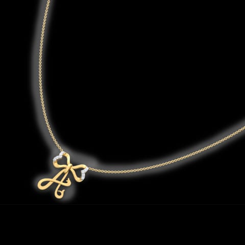 Alphabet A Bow Diamond Necklace Alphabet A Bow Diamond Necklace