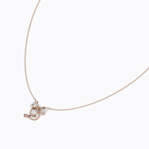 Alphabet D Bow Diamond Necklace