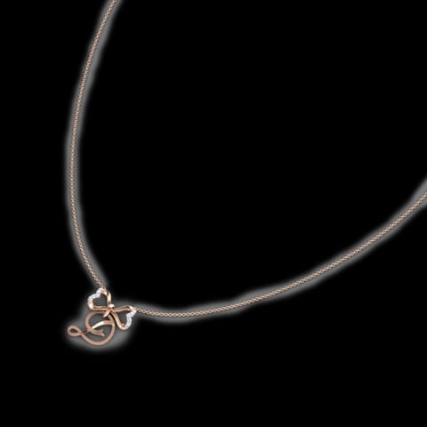 Alphabet D Bow Diamond Necklace