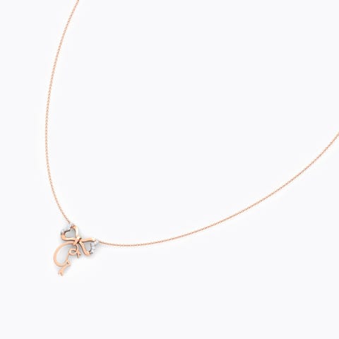 Alphabet G Bow Diamond Necklace